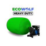 ECOWOLF heavy duty green insulation vacuum bag connected to an insulation removal machine.